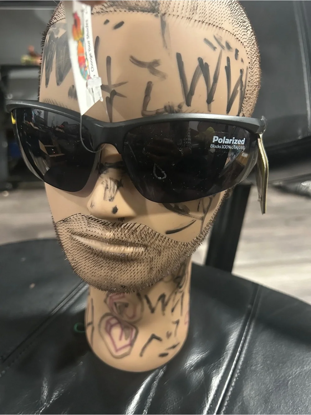 Polarized Black Wrap Sunglasses
